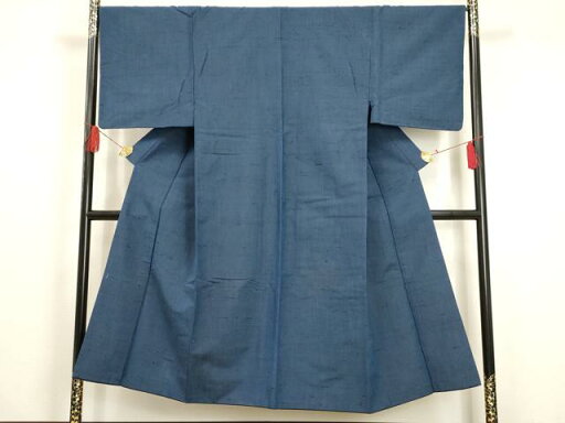 平和屋着物■男性 紬 青藍色 正絹 逸品 AAAO8486iu 平和屋着物■男性 紬 青藍色 正絹 逸品 AAAO8486iu