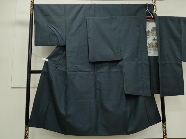 平和屋着物●男性 お召 アンサンブル 80亀甲 正絹 逸品 CAAS0128th