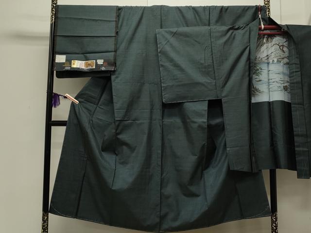 平和屋着物●男性 本場大島紬 アンサンブル 100亀甲 総詰め 水間輝和作 証紙付き 正絹 逸品 未使用 CAAS0134th
