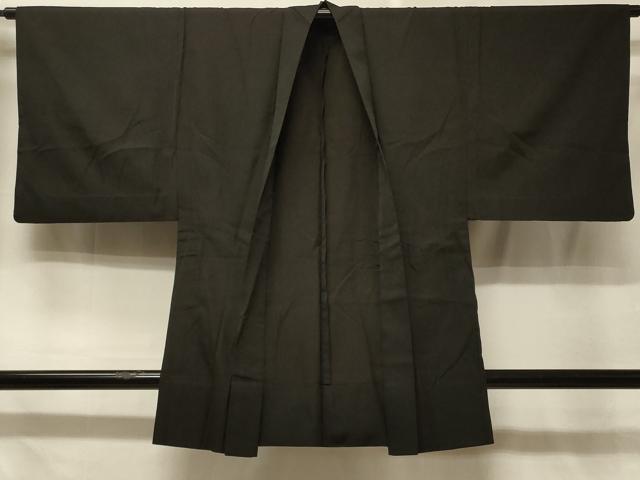 Uramono - 平和屋着物＃男性　羽織　紬地　単衣　黒地　正絹　逸品　CABE5345in