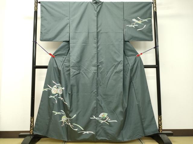 平和屋着物●本場染大島紬 訪問着 花鼓 傘 金彩 正絹 逸品 DAAS2158tw