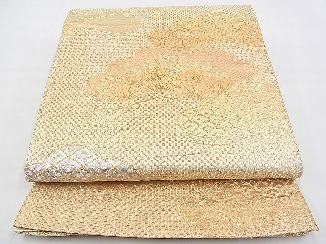 平和屋着物■六通柄袋帯　吉祥松文　金銀糸　逸品　n-gh4390