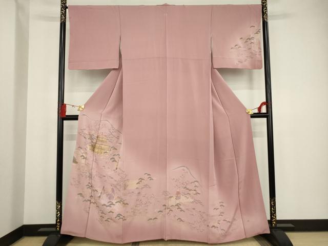 平和屋着物●訪問着 総刺繍 中国三大刺繍 スワトウ刺繍 汕頭刺繍 人物風景花文 金糸 正絹 逸品 AAAS0705ck