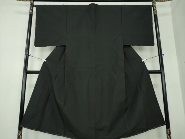 平和屋着物●男性　お召　縞　黒地　正絹　逸品　未使用　DAAS3506ps