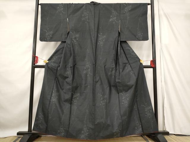 平和屋着物■本場大島紬　草花文　正絹　逸品　AABF8866st