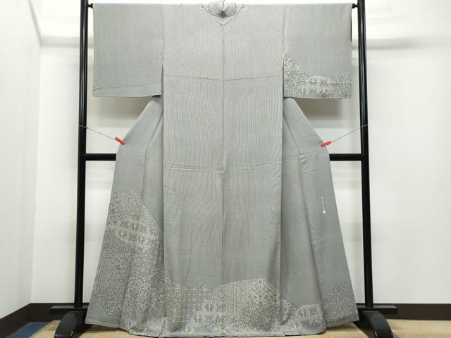 平和屋着物●小紋師　黒岩秀硯　訪問着　江戸小紋　動物花唐草文　鈴乃屋扱い　正絹　逸品　CAAR8145vf