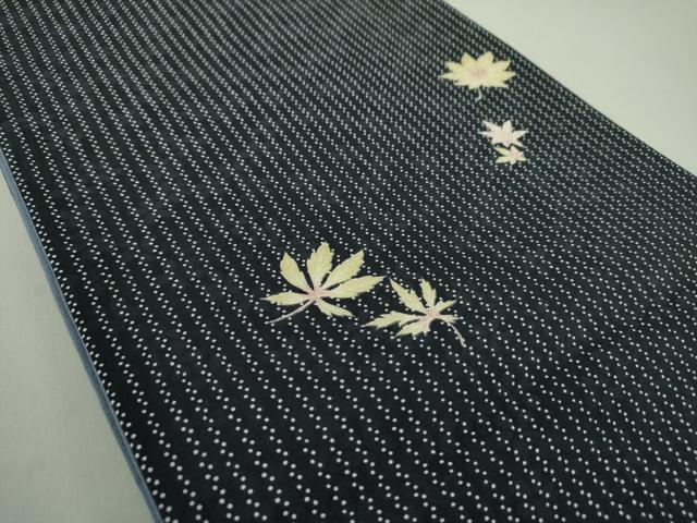 平和屋着物●全通柄京袋帯　舞楓　黒地　正絹　逸品　DAAS3236ps