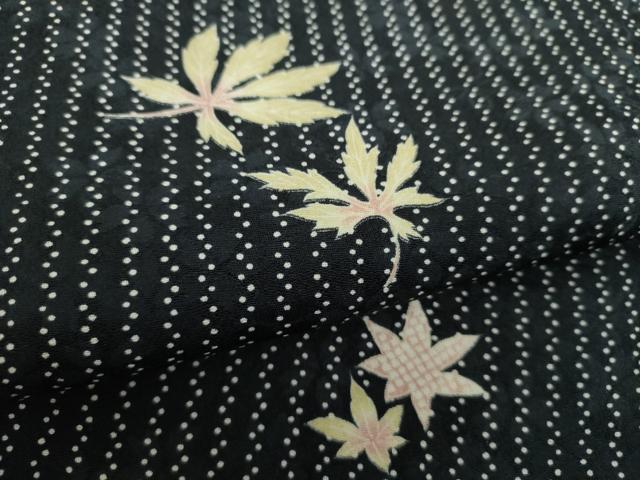 平和屋着物●全通柄京袋帯　舞楓　黒地　正絹　逸品　DAAS3236ps