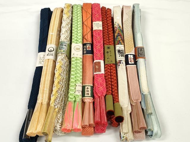 平和屋着物●和装小物　帯締め10本セット　組紐　高麗組　笹浪組　金糸　鈴乃屋扱い...
