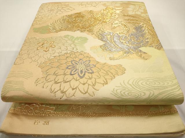 平和屋着物◎六通柄袋帯　鳳凰花文　金銀糸　正絹　逸品　AAAW3679dt