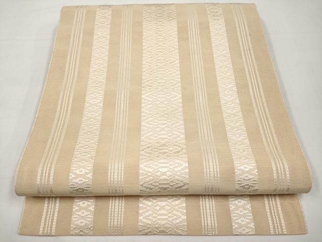 平和屋着物＊夏物　本場筑前博多織　八寸名古屋帯　紗献上　丁子色　正絹　逸品　CABJ5765tx