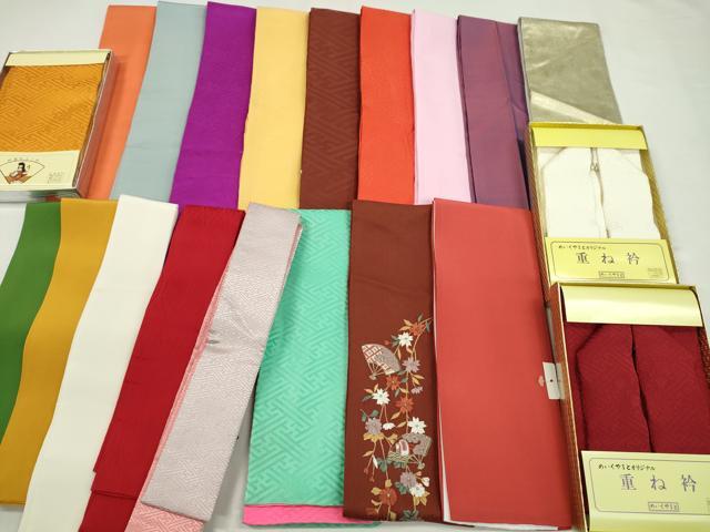 Other - 平和屋着物▼和装小物　重ね衿・伊達衿まとめて20点　刺繍　扇面吉祥枝花文　菊　立波　やまと誂製など　金糸　未使用あり　逸品CABF7334ju
