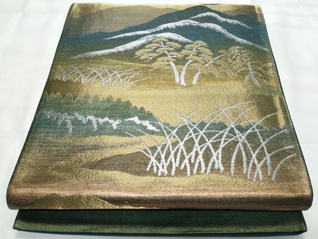 平和屋着物◎六通柄袋帯　遠山松文　金銀糸　正絹　逸品　CAAY7794fb