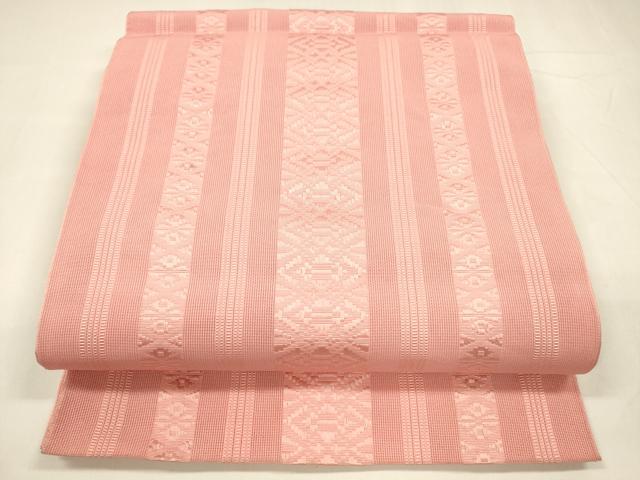 平和屋着物＊夏物 博多織 八寸名古屋帯 献上 甚三紅 DABA0144cm