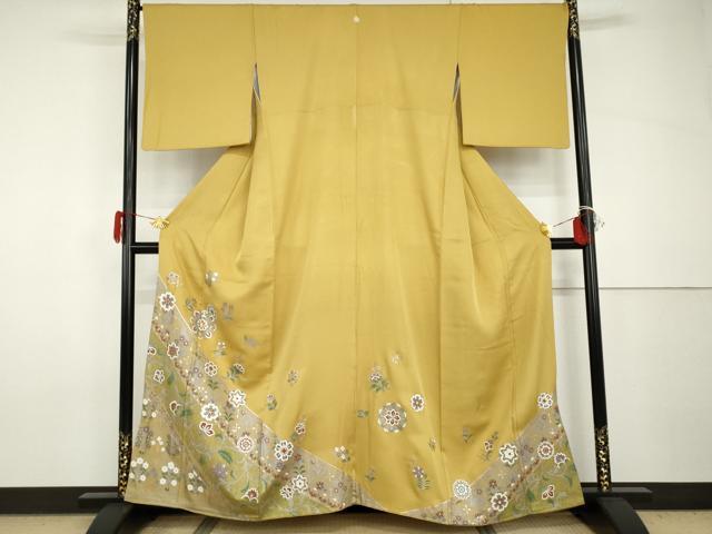 Full-Length Under-Kimono - 平和屋着物●豪華色留袖　正倉院花唐草文　金銀彩　正絹　逸品　AABH8859cs