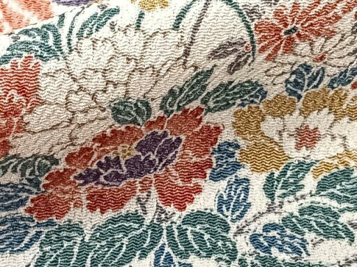 平和屋着物■上質な小紋 型染め 道長花文 鬼しぼ縮緬 正絹 逸品 CAAQ7151xi 平和屋着物■上質な小紋 型染め 道長花文 鬼しぼ縮緬 正絹 逸品 CAAQ7151xi