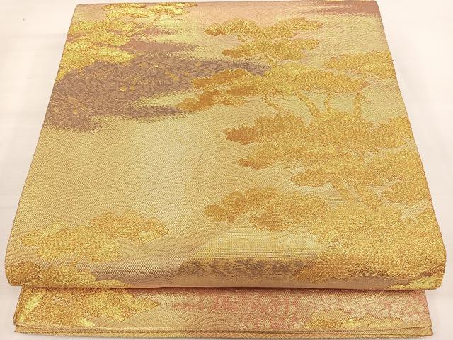 平和屋着物◎佐賀錦　六通柄袋帯　霞松文　金銀糸　正絹　逸品　DAAL3629cd