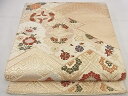 平和屋着物■六通柄袋帯 唐織 松川菱向かい鶴花文 金糸 逸品 n-nr0391