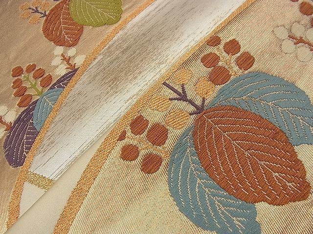 平和屋着物■六通柄袋帯　唐織　地紙桐文　金銀糸　逸品　n-nr0136
