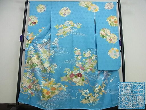 平和屋本店■極上 創業460年・千總 振袖 駒刺繍 筏花文 金彩 大丸扱い 逸品3s5070 平和屋本店■極上 創業460年・千總 振袖 駒刺繍 筏花文 金彩 大丸扱い 逸品3s5070