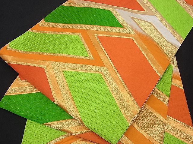平和屋着物■六通柄袋帯 檜垣文 金糸 逸品 ox0681