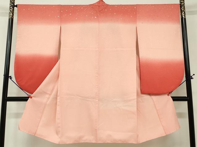 平和屋着物■小振袖 二尺袖 霞文 暈し染め 金彩 洗える着物 DAAO0735xg