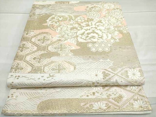 平和屋着物◎六通柄袋帯 霞蜀江花文 金糸 逸品 DAAG3959ea 平和屋着物◎六通柄袋帯 霞蜀江花文 金糸 逸品 DAAG3959ea