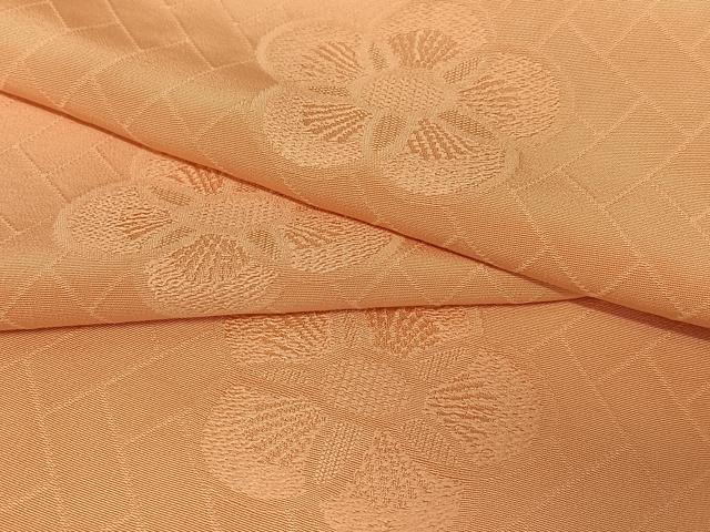 平和屋着物●上質な色無地　舞花地紋　曙色　正絹　逸品　未使用　AAAY0203zg