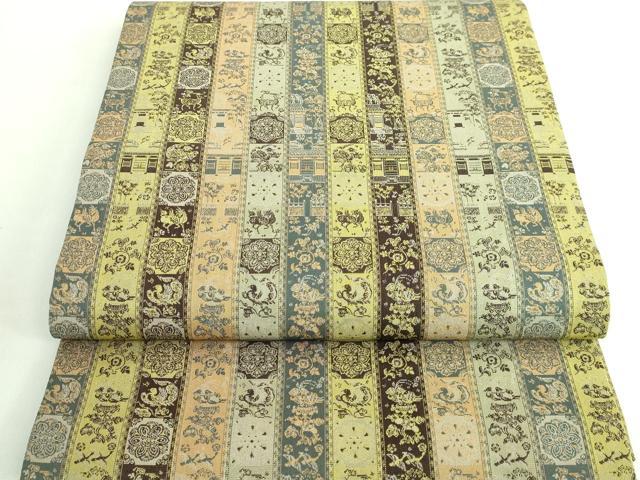 平和屋着物■極上 龍村美術織物 九寸開き名古屋帯 紅牙瑞錦 逸品 DZAA7723kh5