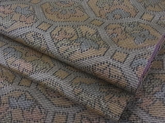 平和屋着物◆上質な紬　蜀江花文　着丈150cm　裄丈61cm　正絹　逸品　mop981