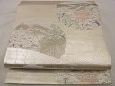平和屋着物■六通柄袋帯 唐織 地紙京名所風景文 プラチナ純銀箔二重織 逸品 n-te0056