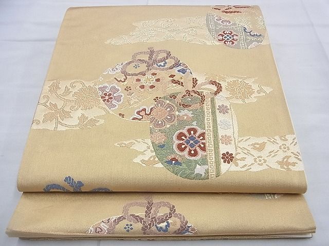 平和屋着物◎西陣　六通柄袋帯　唐織　名物裂仕覆文　金銀糸　逸品　BAAG4053du