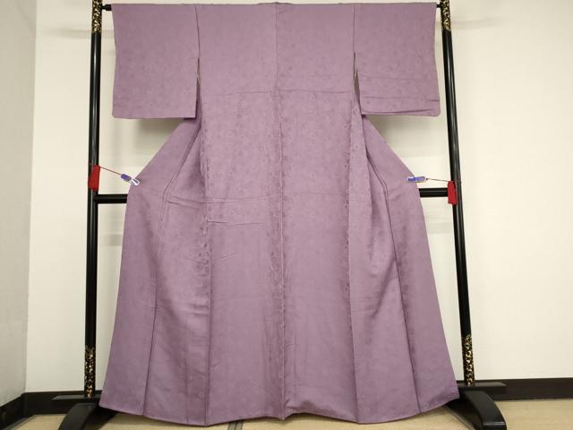 平和屋着物■上質な色無地 花尽くし地紋 菖蒲色 正絹 逸品 AAAQ9015cs