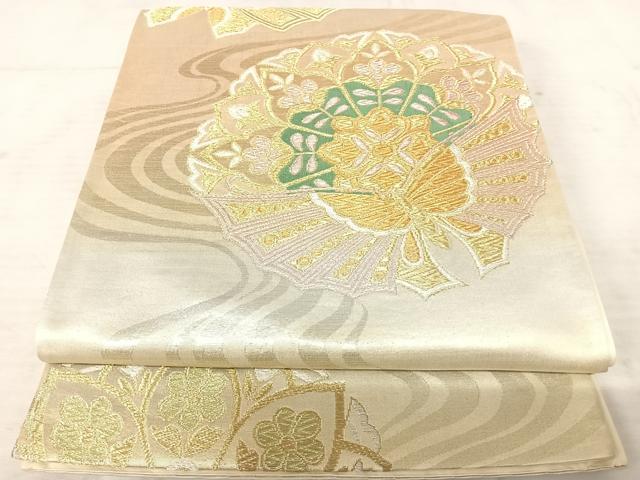平和屋着物◎六通柄袋帯　花蝶文　金銀糸　正絹　逸品　AAAT6186yx
