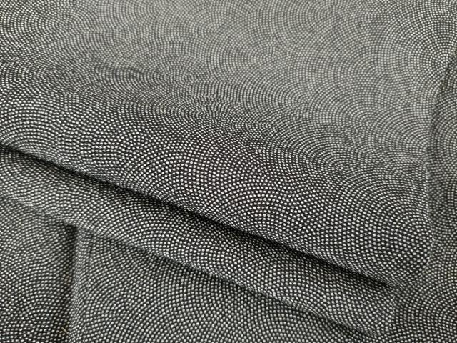 平和屋着物●江戸小紋 鮫小紋柄 黒地 正絹 逸品 AABF1790ck