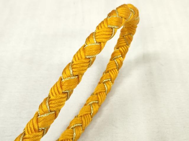平和屋着物●和装小物　振袖用帯締め　飾り付き　パール　飾り玉　あわじ玉　小田巻　丸組　金糸　逸品　未使用　DAAS6424zzz