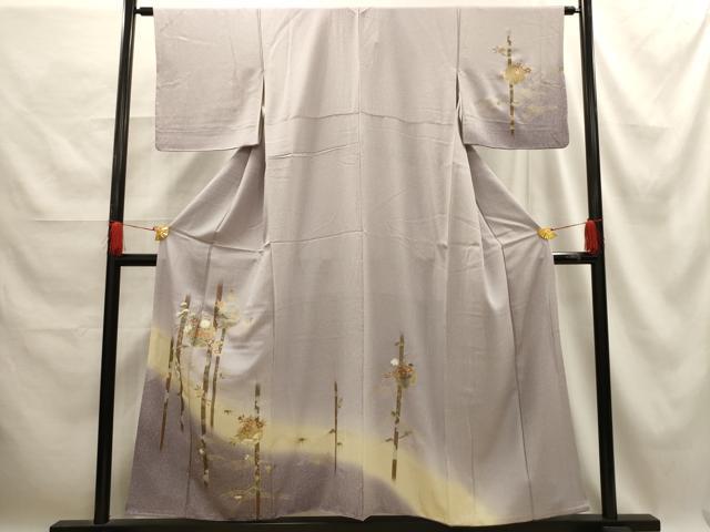 乐天商城 - 平和屋着物■訪問着　松竹梅　雪輪花文　暈し染め　金銀彩　正絹　逸品　AABE6457sx