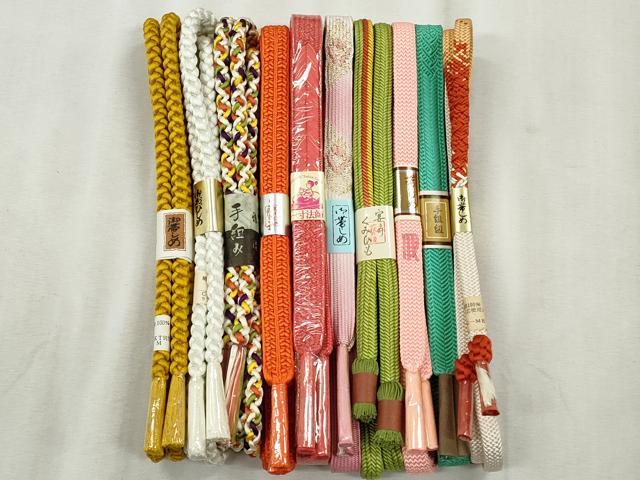 平和屋着物●和装小物　帯締め10本セット　高麗組　金糸　逸品　未使用　CABK5092qe