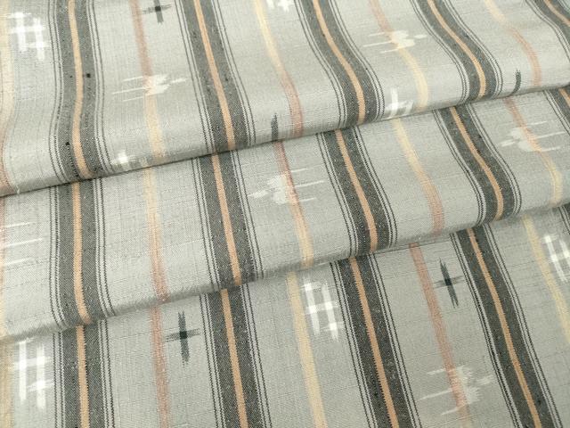 平和屋着物▽上質な紬　単衣　燕絣間道　正絹　逸品　DAAV5798az