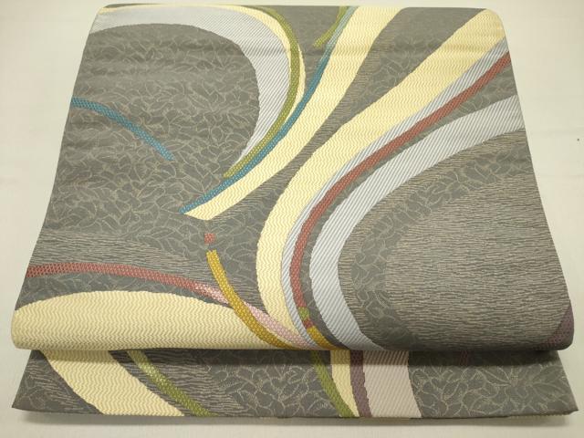 平和屋着物▼六通柄袋帯 唐織 抽象文様 正絹 逸品 DABD0265op