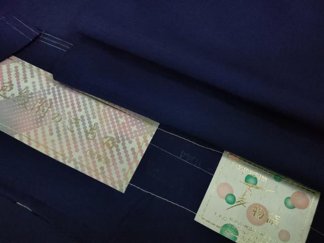 Summer Wear - 平和屋着物■極上　夏物　色無地　駒絽色紋附　夏物語　濃藍色　反端付き　逸品　DZAA8944kh5