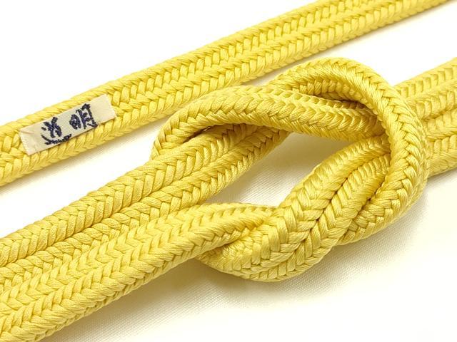 平和屋着物●極上　有職組紐道明　帯締め　冠組　支子色　宮内庁御用　国立博物館御用　東京芸術大学御..