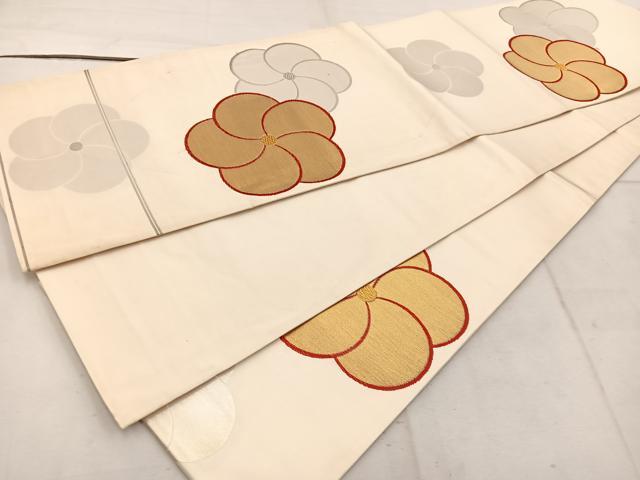 平和屋の平和屋着物◎六通柄袋帯 梅 金銀糸 正絹 逸品 未使用 BAAW1582mz｜アングル3