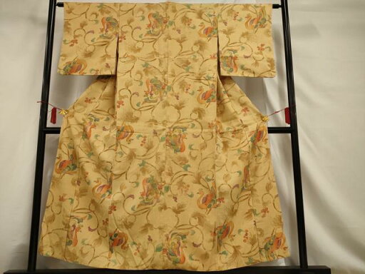 平和屋着物■上質な小紋 紬地 手描き 花鳥文 正絹 逸品 AAAT0683jd 平和屋着物■上質な小紋 紬地 手描き 花鳥文 正絹 逸品 AAAT0683jd