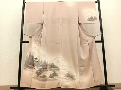 平和屋着物■訪問着 樹林風景文 暈し染め 銀彩 正絹 逸品 BAAO6573ow 平和屋着物■訪問着 樹林風景文 暈し染め 銀彩 正絹 逸品 BAAO6573ow