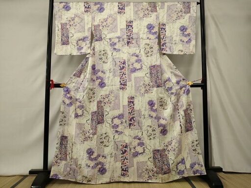 平和屋着物■上質な小紋 短冊花文 金彩 正絹 逸品 AAAU9722ou 平和屋着物■上質な小紋 短冊花文 金彩 正絹 逸品 AAAU9722ou
