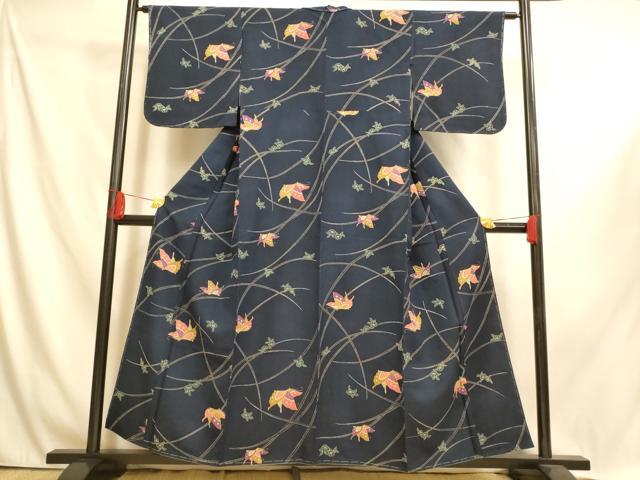 乐天商城 - 平和屋着物■上質な小紋 花蝶文 正絹 逸品 未使用 AABI6033fw