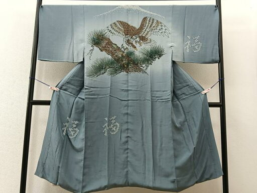 平和屋着物■男性 長襦袢 袷 鷹 正絹 逸品 BAAQ9799je 平和屋着物■男性 長襦袢 袷 鷹 正絹 逸品 BAAQ9799je