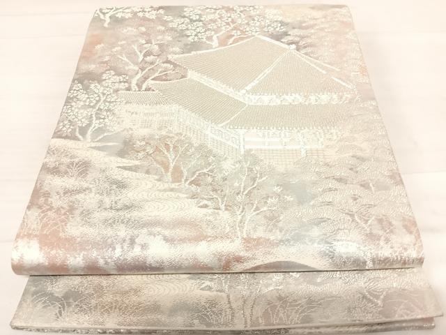 平和屋着物◎六通柄袋帯　大和東大寺　二重引箔　正絹　逸品　AABD7298yx