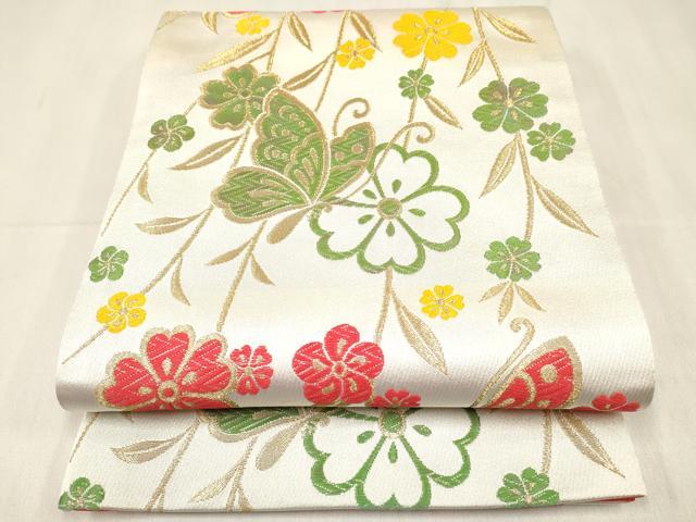 平和屋着物[]七五三 子供 女の子 全通柄袋帯 花蝶文 金糸 DABA3928ma